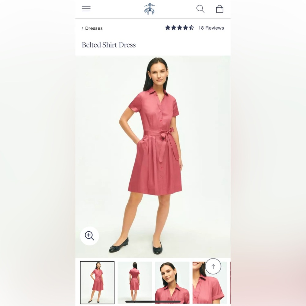 NWT brooks brothers belt shirt dress 100% cotton